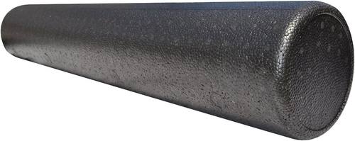 LuxFit High Density Foam Roller 6x36 Inch Extra Firm Round Exercise Roller Black