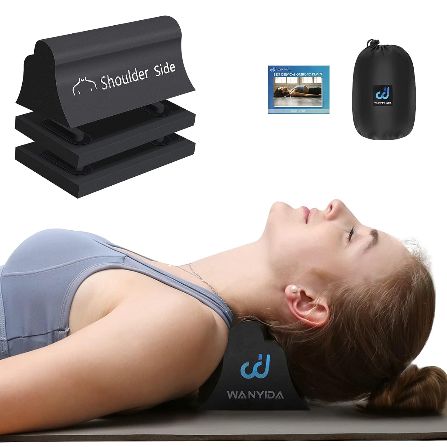 WANYIDA Neck and Shoulder Relaxer, Neck Stretcher Chiropractic Pillows for Pain Relief, Cervical Traction Device for Cervical Spine Alignment，FSA HSA Eligible